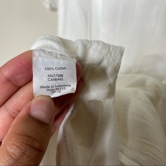 J Crew Short Sleeve Cotton White Dress Cover Up S - Picture 4 of 7